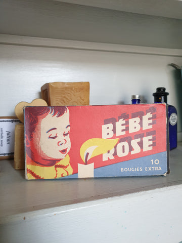 Bebe Rose Bougies Extra pack 10 candles unopened boxed 1950s French
