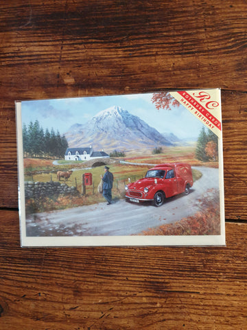Vintage Royal Mail Morris Minor Van birthday card unused