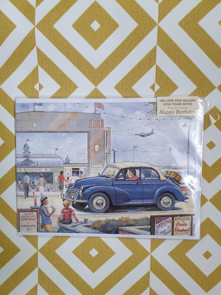 Morris Minor Tourer The lynn Tait Gallery fine Art cards Happy Birthday