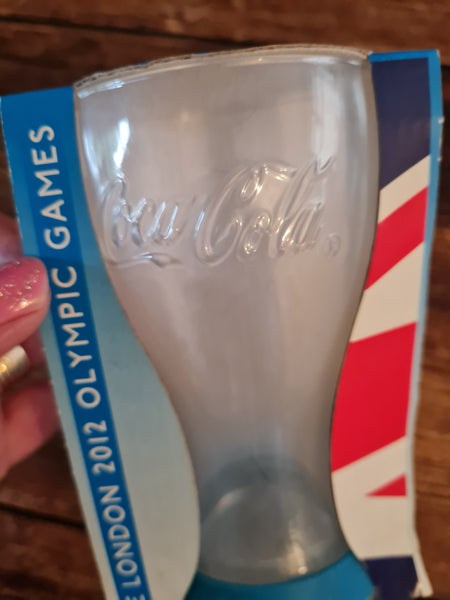Collectable London 2012 Olympics, McDonalds Coca Cola glass in blue