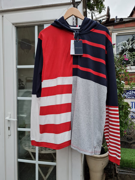 Tommy Hilfiger relaxed stripe hoody sky captain multi new with tags