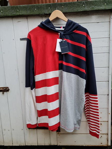 Tommy Hilfiger relaxed stripe hoody sky captain multi new with tags