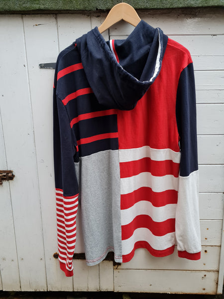 Tommy Hilfiger relaxed stripe hoody sky captain multi new with tags