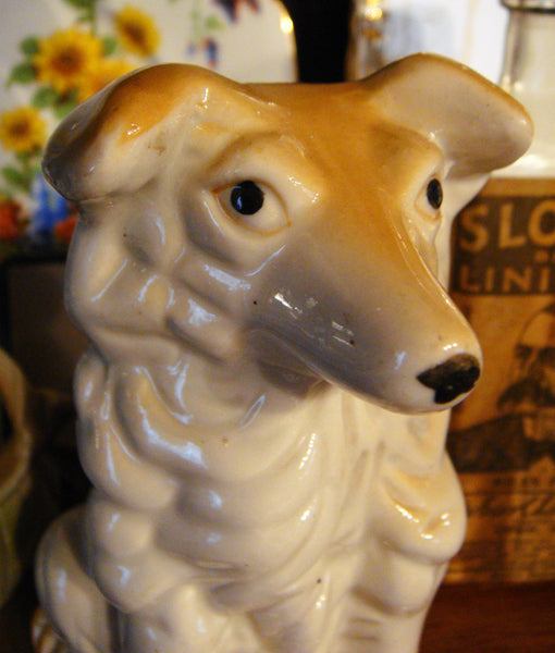 Ceramic dog Collie Dog Ornament 1950s
