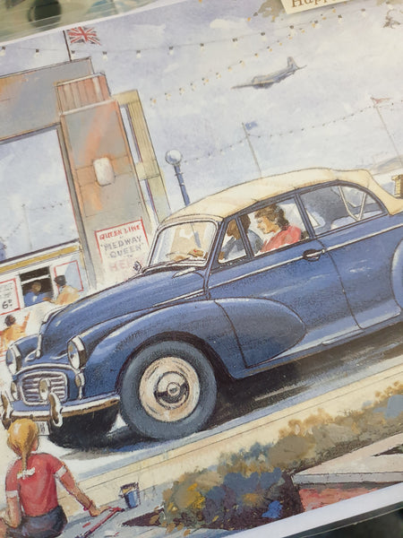 Morris Minor Tourer The lynn Tait Gallery fine Art cards Happy Birthday