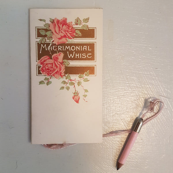 Matrimonial Whist card with pencil