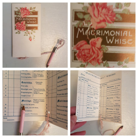 Matrimonial Whist card with pencil
